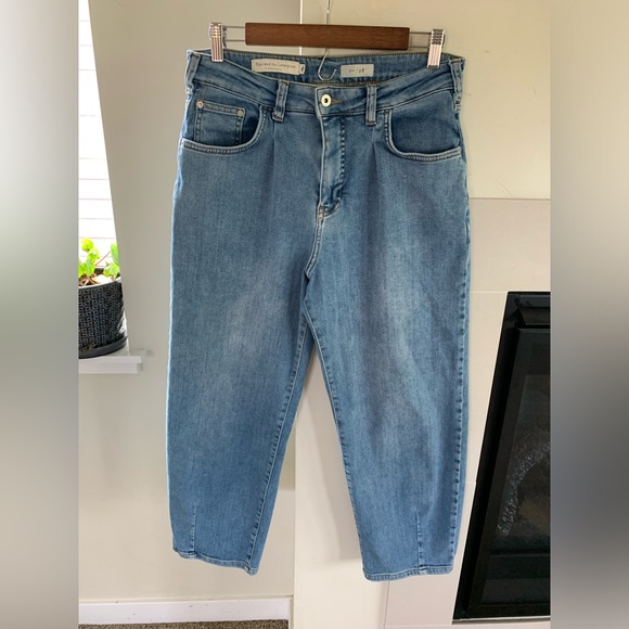 Anthropologie Pilcro women’s barrel Leg Jeans 28 ankle baggy pleat denim balloon - Picture 2 of 13